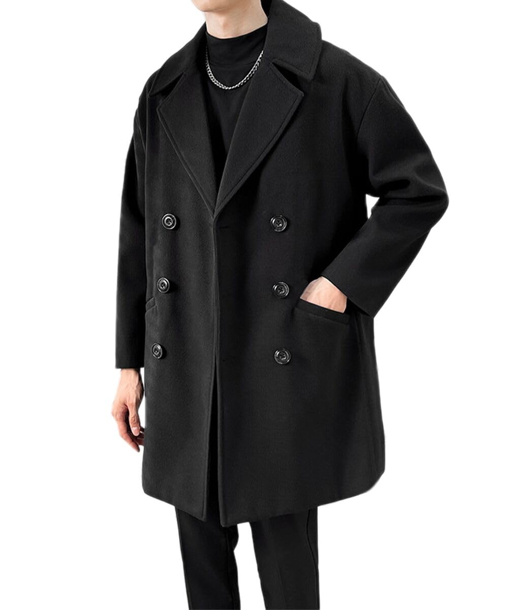 Amazon | [GmrvaMen] チェスターコート メンズ ダブルブレスト ロング